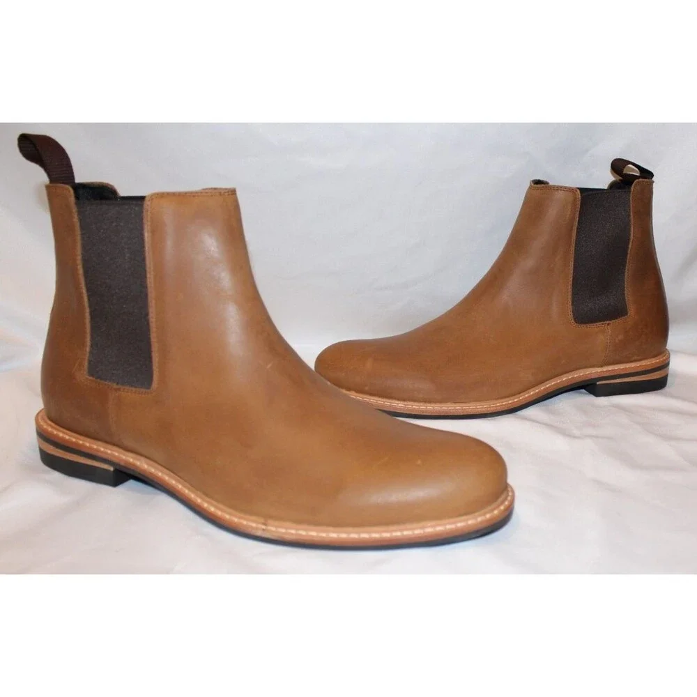 Nisolo Men's‎ 10.5 Tobacco Brown Marco Everyday Chelsea Leather Boots $268 NIB